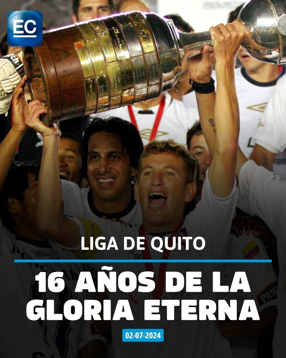 elcomerciocom's tweet photo. ¡Se ve, se ve, se ve y no se toca, la Libertadores! 🏆🔥 Un día como hoy, pero hace 16 años, Liga de Quito escribió su nombre en la historia del fútbol sudamericano. 🔝https://t.co/mpqJCqtpZx #Fútbol #LDU https://t.co/wnGqITKfQs
