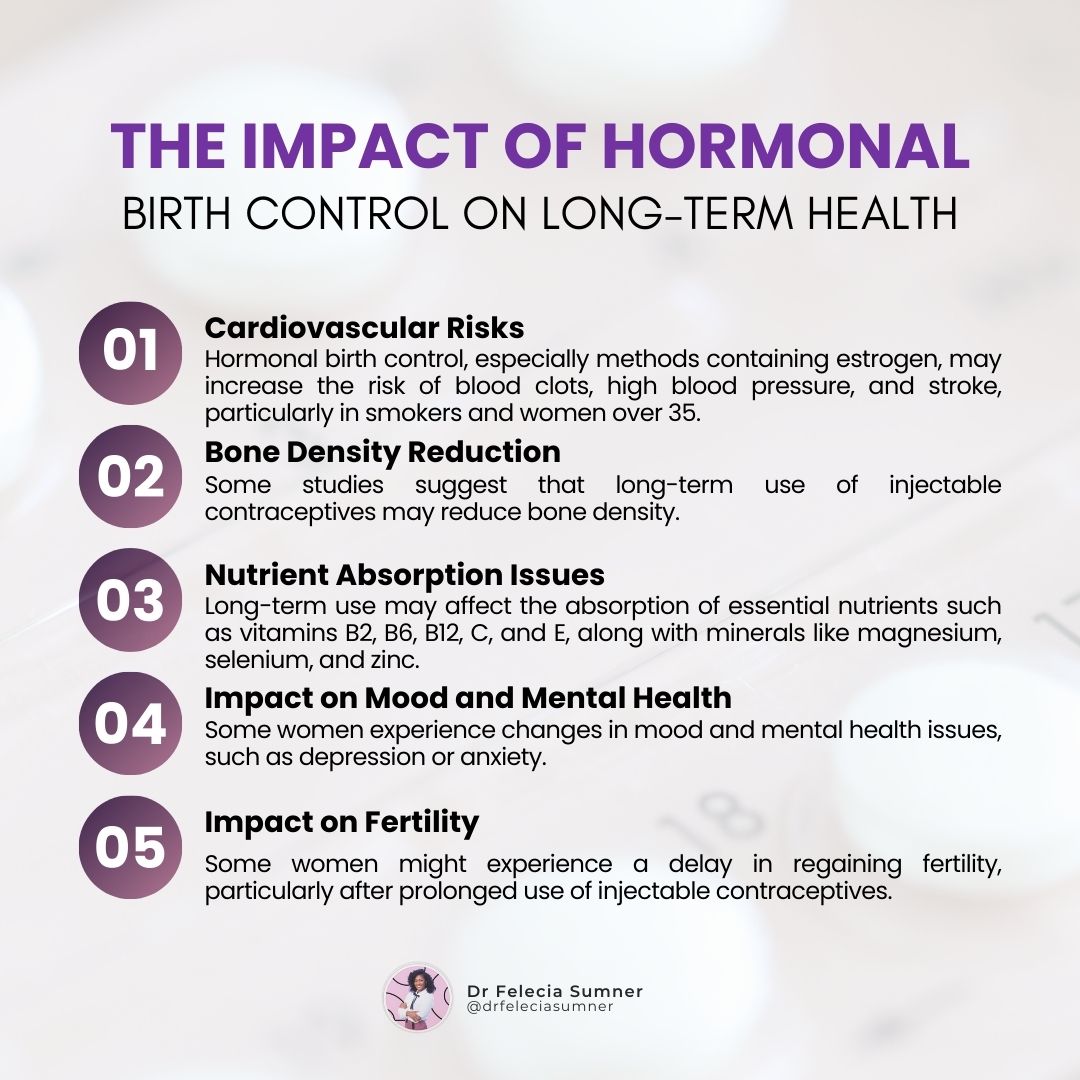 drfeleciasumner's tweet image. Are you aware of the impact hormonal birth control can have on long-term health? 👀

Knowledge is power! Share this post to help spread awareness. 🙌

#hormonalbirthcontrol #birthcontrol #hormonebalance #hormone #hormones #hormonesupport #hormonehealth