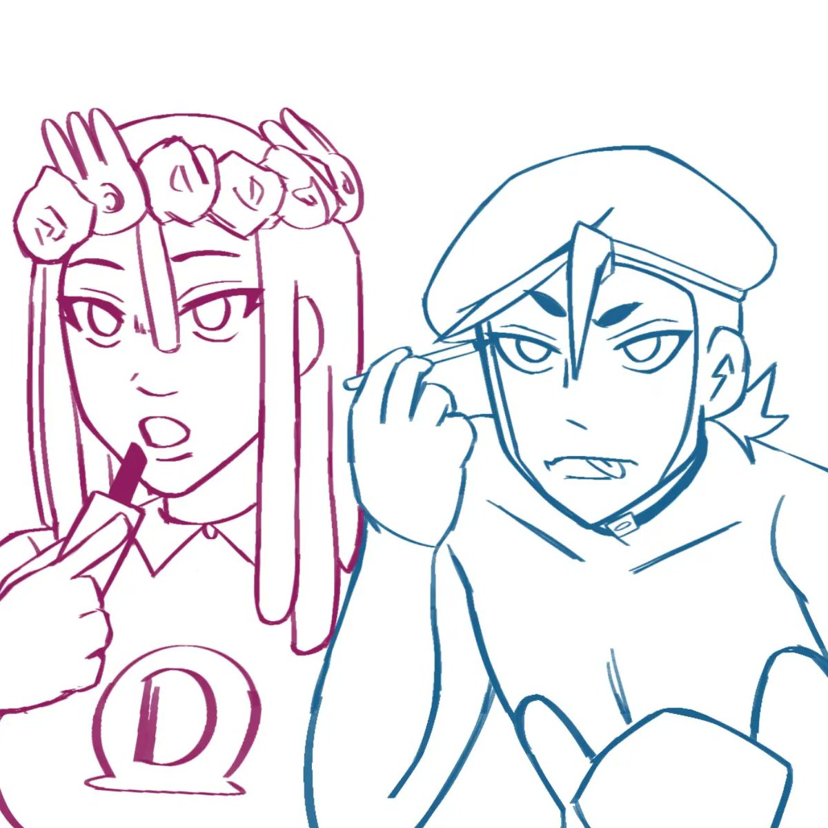 snoozersailor's tweet photo. I forget that twitter exists, so I'll post the art I did until now #dragosagi #dragonajoestar #usagialohaoe https://t.co/YHBswLEGb5