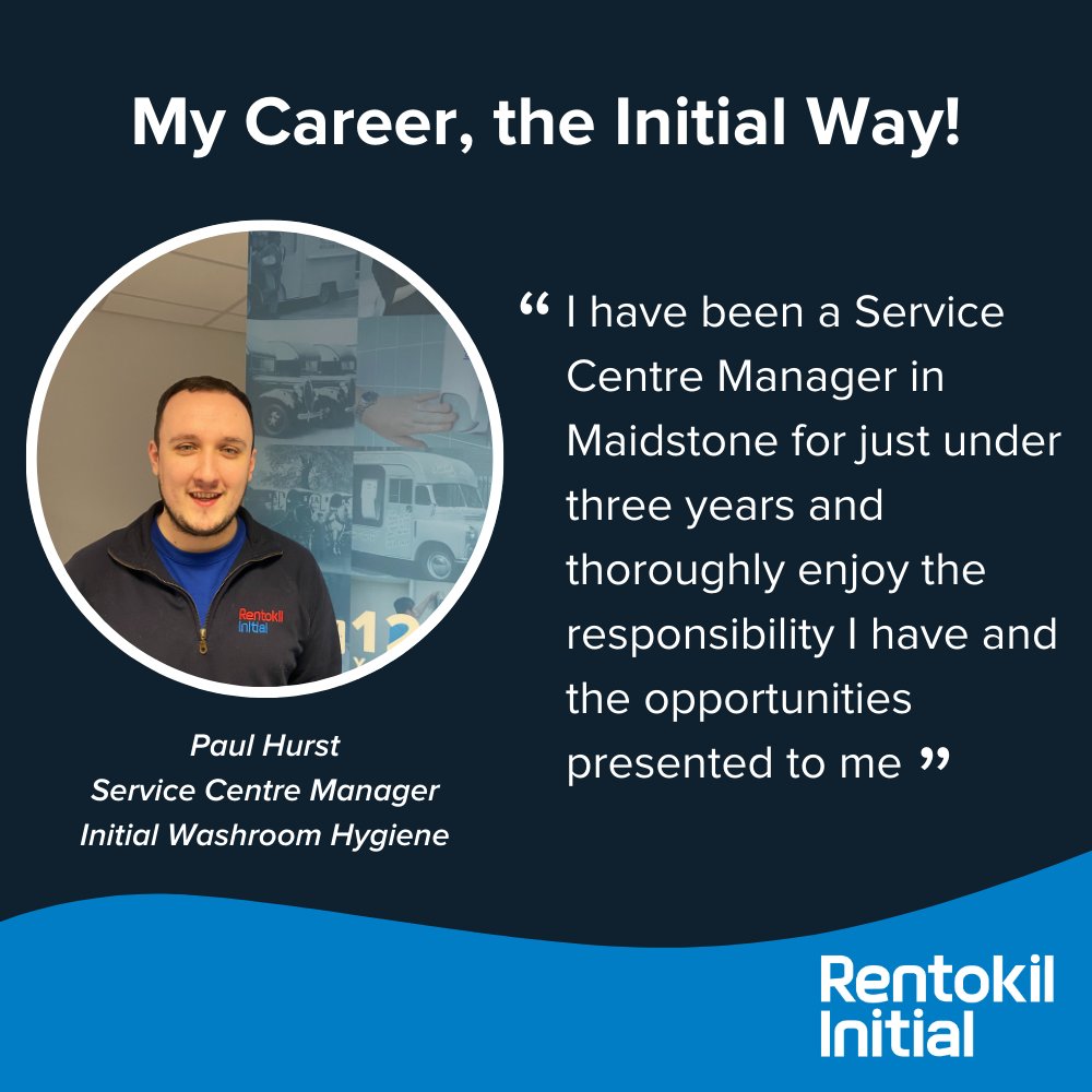 Paul started with us on the graduate scheme, progressing through various roles during his time with us and is now a Service Centre Manager for Initial Washroom Hygiene! ant a career like Paul's?

Apply today: jobs.rentokil-initial.co.uk/?utm_source=so…