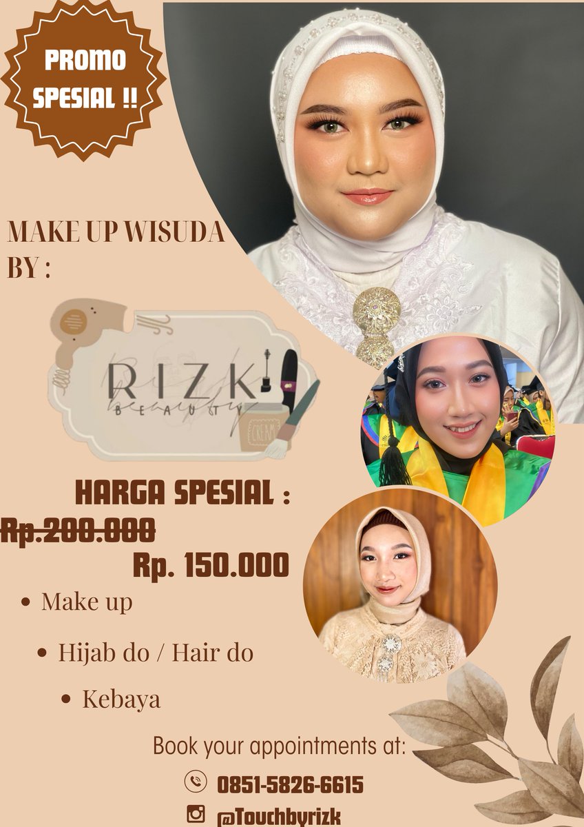 Grzyxx's tweet photo. Make up wisuda murah semarang, kendal hubungi nomor tertera🙌🏻

Yang lagi nyari untuk wisuda unnes 122 tanggal 9 Juli bisa banget masih ada slot kosong
#mua  #makeup  #muawisuda #muasemarang
#unnes #undip #usm #uin https://t.co/TeHB8RohFR