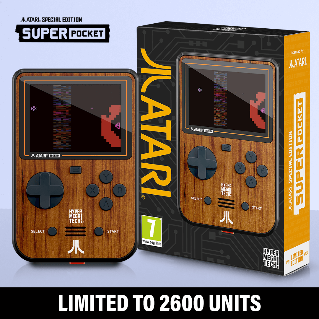 AVAILABLE TO PRE-ORDER NOW FROM <a href="/FunStockGames/">Funstock</a>!

Super Pocket Atari Special Edition! Limited to 2600 units, this handheld comes in a special Woodgrain design!

Only £59 | €69! 

Releases October 2024

funstock.co.uk/products/hyper…