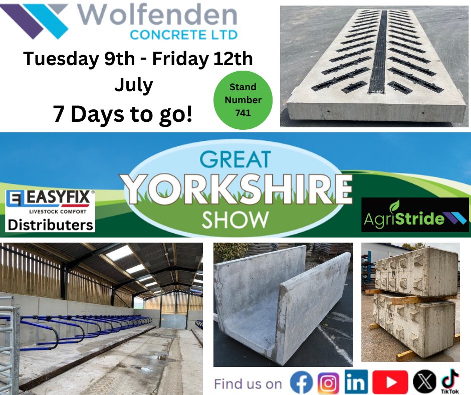 wolfendeninfo's tweet photo. A week to go 🐮🐮
Come and say hello! 🙋‍♂️ we are on stand 741! 

Don’t forget to purchase your tickets before the day, tickets can’t be purchased on the gate 
Wednesday 10th July is SOLD OUT! 
Thursday 11th July is SOLD OUT! 
https://t.co/zcJb6kxsMK 

#happycow #FarmingLife #farm https://t.co/yPuliqSknj