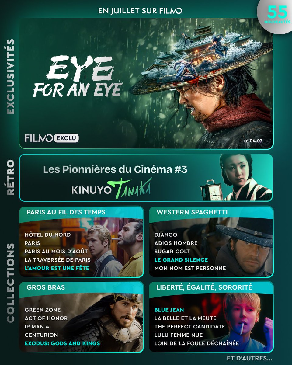 CineTrailersfr's tweet photo. Découvrez les sorties du mois de juillet 2024 sur Universal+, Paramount+ et Flimo
#Paramountplus #Universalplus #Flimo @universalplusfrance @paramountplusfr @filmotv https://t.co/7S2JV7CTT3