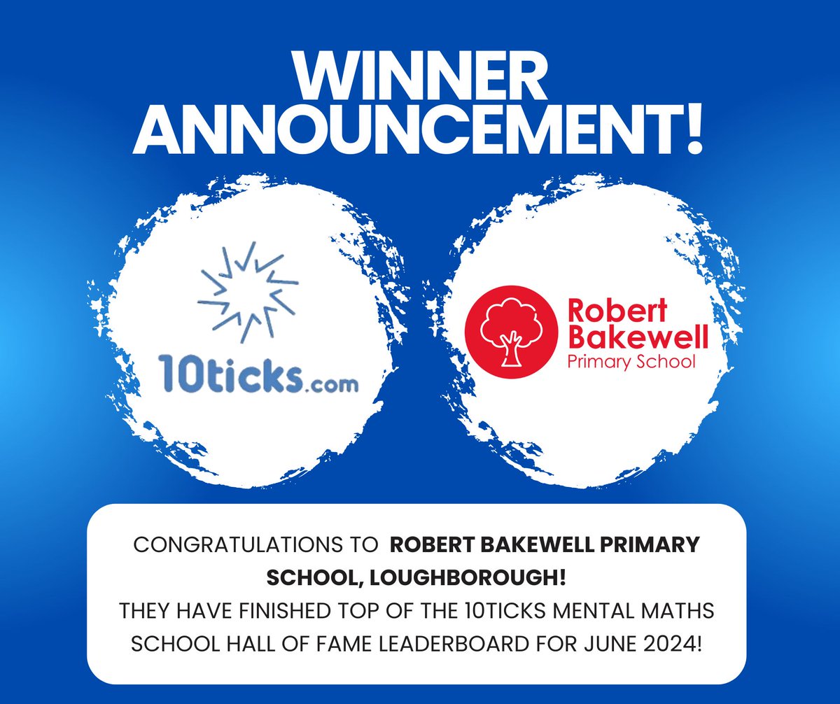 10ticks (@10ticks) on Twitter photo 2 in a row for <a href="/RBPrimarySchool/">Robert Bakewell Primary School</a>! Can your school do better this month?
🔗 10ticks.com
#ukedchat #mathschat #edutwitter #edteach #elearning 2 in a row for <a href="/RBPrimarySchool/">Robert Bakewell Primary School</a>! Can your school do better this month?
🔗 10ticks.com
#ukedchat #mathschat #edutwitter #edteach #elearning