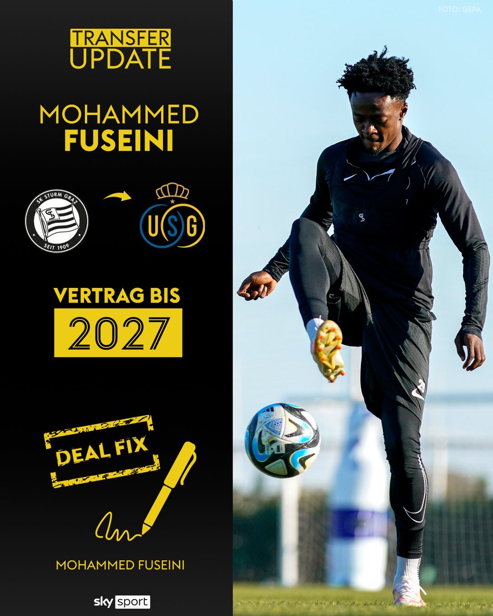 SkySportAustria's tweet photo. Mohammed #Fuseini verlässt den @SKSturm und heuert bei Belgiens Vizemeister @UnionStGilloise an!
https://t.co/TPm9lZ2qge https://t.co/qS4A7CG6h2