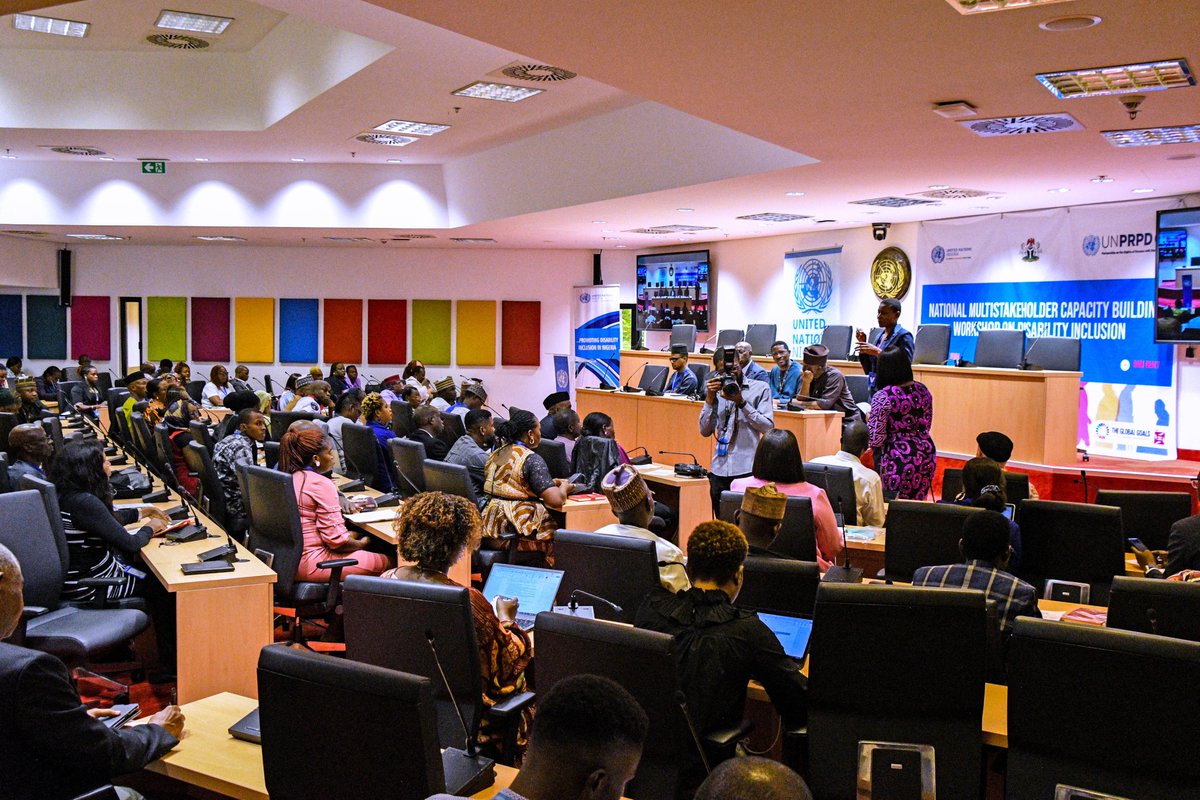 unesco_abuja's tweet photo. Happening Now! 
#UNESCO and the @UN_Nigeria family are hosting a Multi-Stakeholder Capacity-Building Training on Cross-Cutting Approaches and Preconditions for Disability-Inclusive Development to promote disability inclusion in Nigeria. #UNDisabilityInclusion https://t.co/ZkJCu4jXuQ