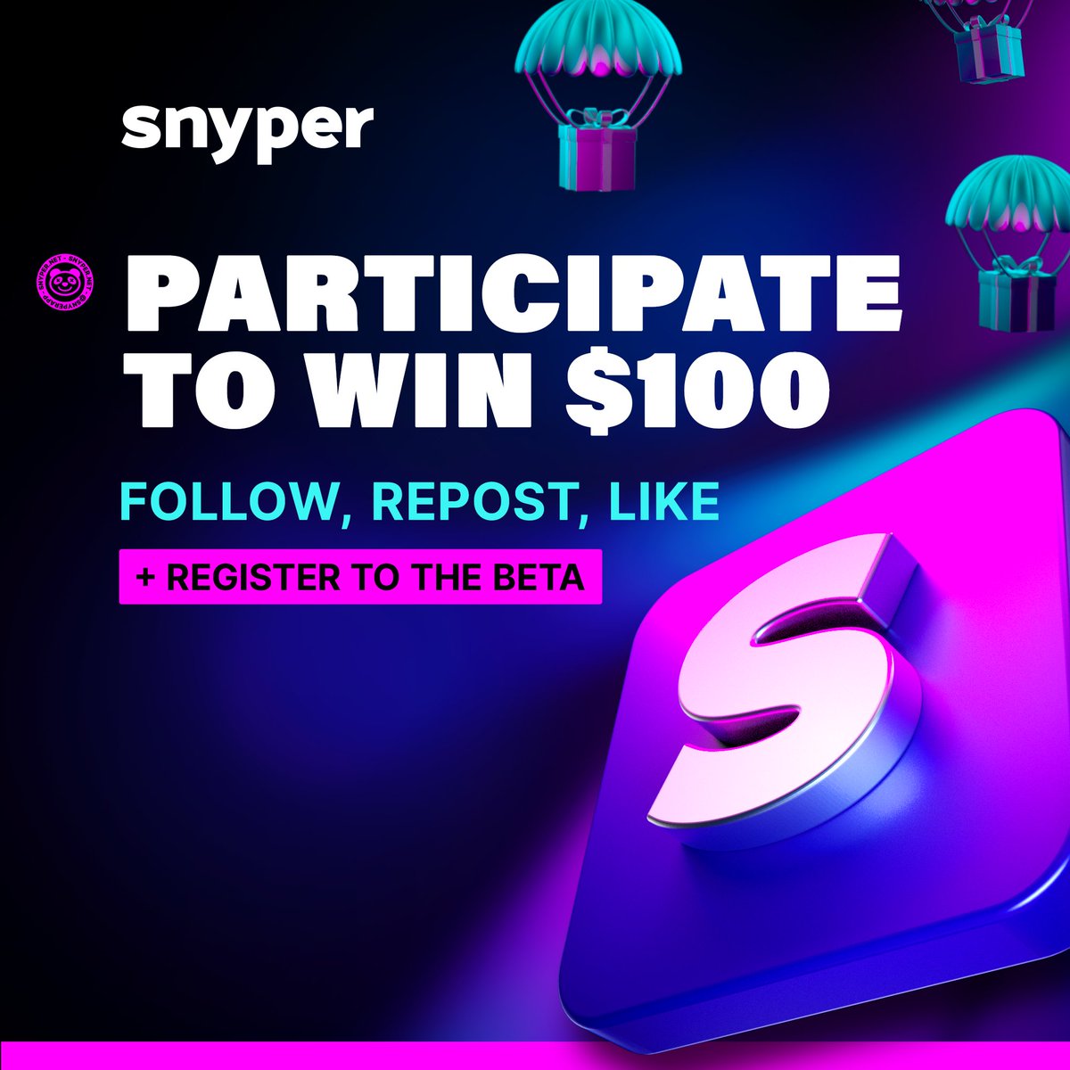 SnyperApp's tweet photo. $100 TO WIN 🎁 | 48 HOURS ⏳

• Repost + Like &amp; Follow @SnyperApp

• Register on https://t.co/q3H1aG84Ss (Post proof) 👇🏻 https://t.co/UoLluhMiUR