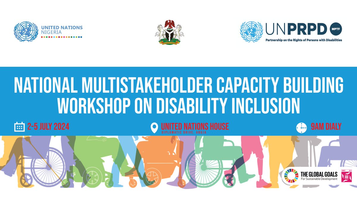 unesco_abuja's tweet photo. Happening Now! 
#UNESCO and the @UN_Nigeria family are hosting a Multi-Stakeholder Capacity-Building Training on Cross-Cutting Approaches and Preconditions for Disability-Inclusive Development to promote disability inclusion in Nigeria. #UNDisabilityInclusion https://t.co/ZkJCu4jXuQ