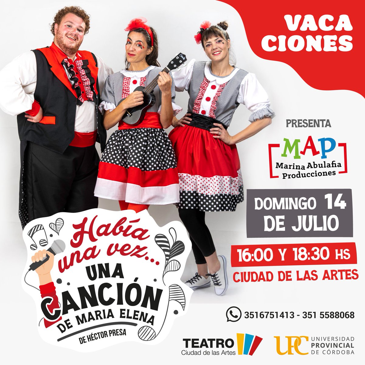 Seguimos con #HabíaUnaVezUnaCancionDeMariaElena Nominada mejor obra para las Infancias 2024. Seleccionada para #FTR24 Festival de Teatro Rafaela