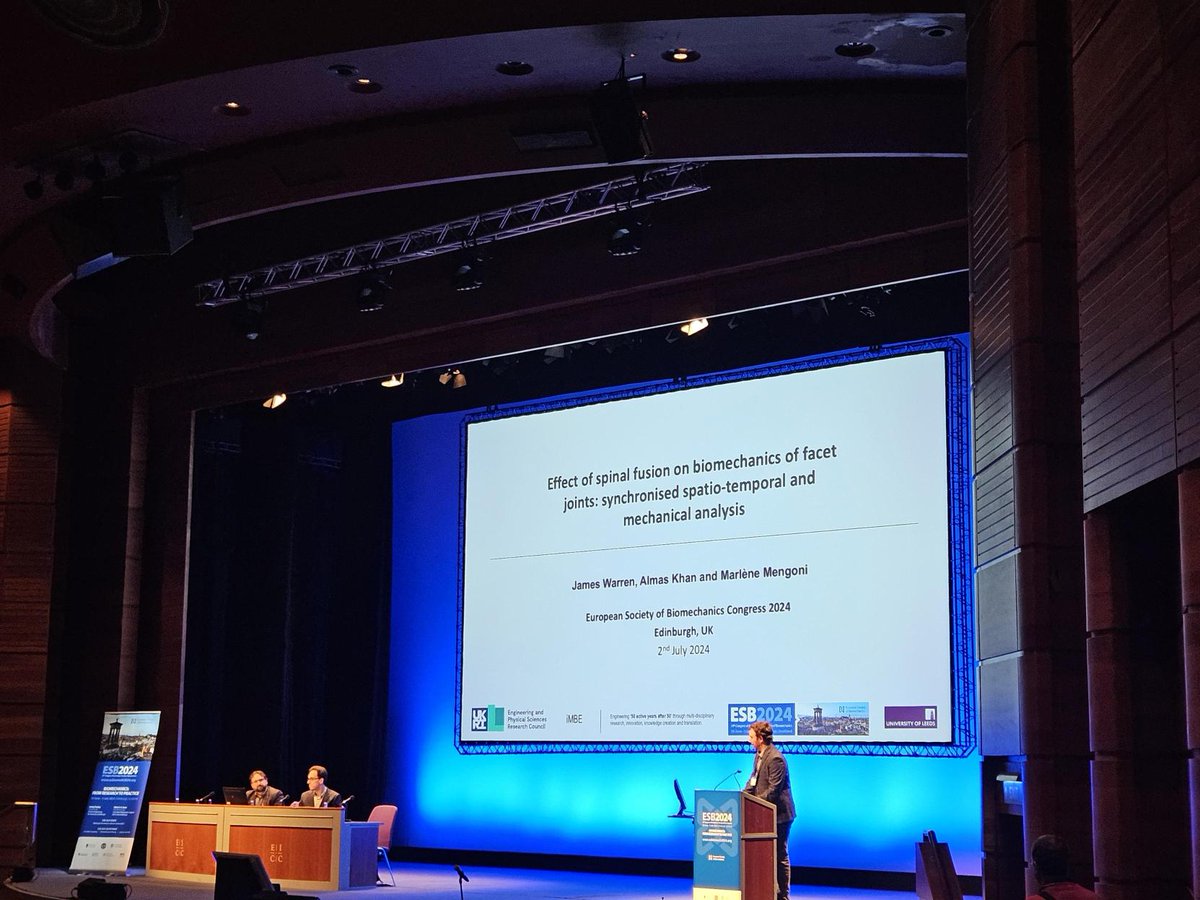 James Warren talking about mechanical analysis of spinal biomechanics and facet joints at #ESB2024 #biomechanics