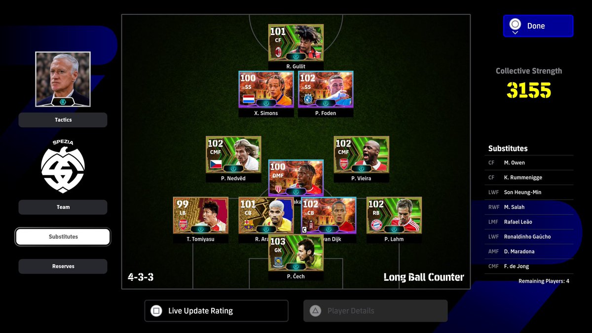 PESEP14's tweet photo. The Fluid Pyramid has been effective.

🗒Sub tactic is important too.

Dropping Zakaria to CB
And Viera to DMF.
#eFootball2024 https://t.co/tyGvmwwjAP