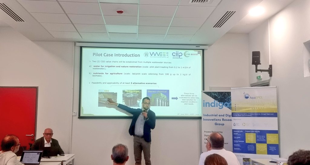 AquaSPICE1's tweet photo. 🎙G. Arampatzis &amp; @FFatone presenting the great potential of the new #CSSBOOST project that has recently started and revolves around "Boosting circular systemic solutions through virtual regional circular economy spaces" with 5 case studies coming up! https://t.co/g1lZCtREmh https://t.co/z0eAR39KA9