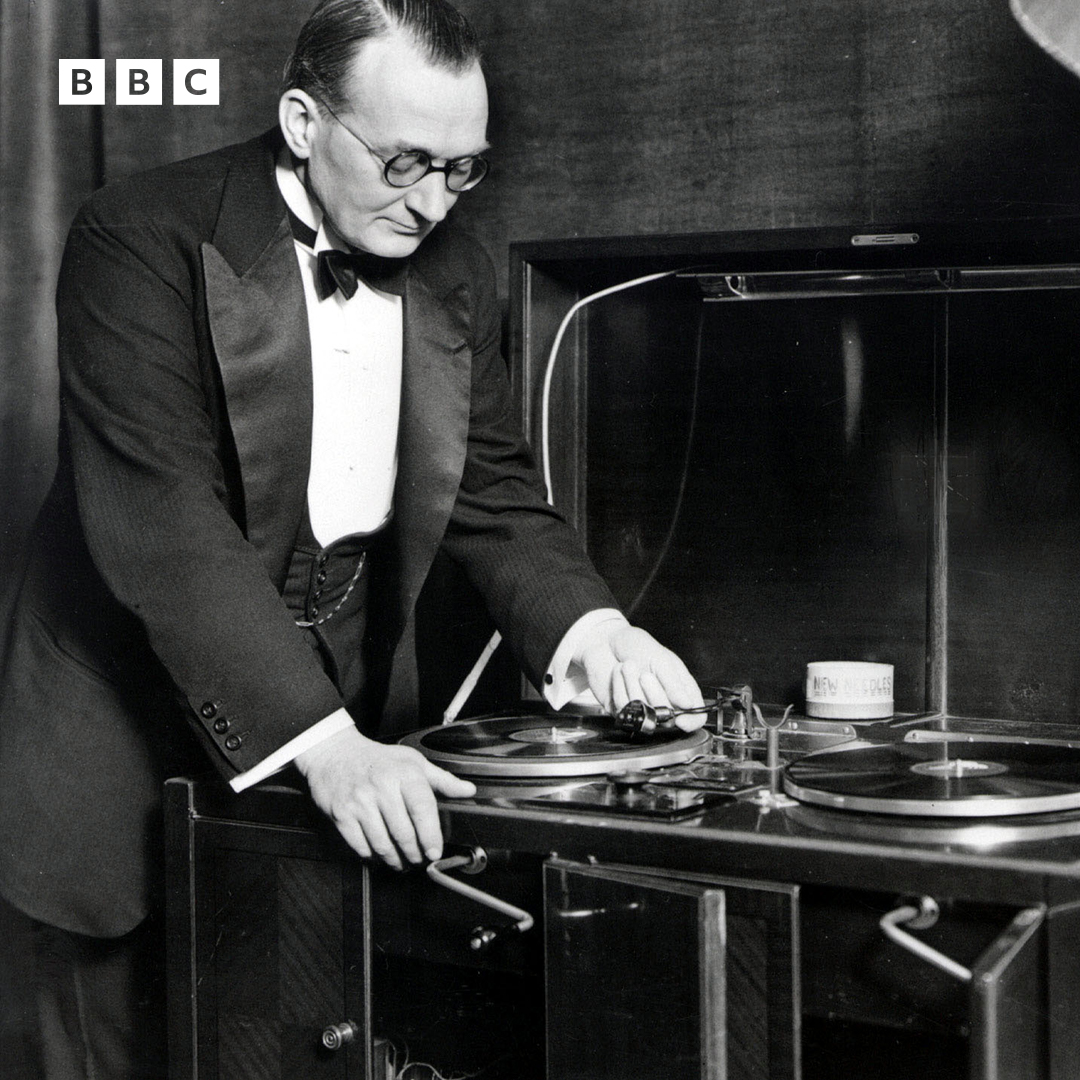 BBCArchive's tweet image. #OnThisDay 1927: The UK's first Disc Jockey, Christopher Stone, presented his first record show on BBC Radio - in full DJ attire.