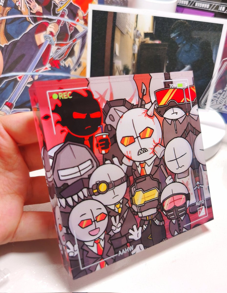 KEMON_09's tweet image. 🎉It's done! The cute members of aahw are taking photos!💕(This is acrylic brick
#madnesscombat
#madnesscombatfanart