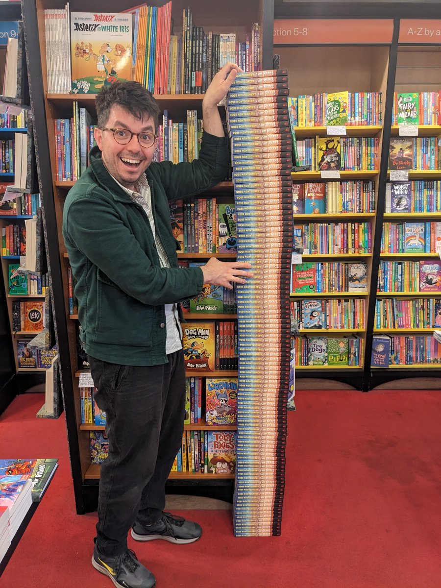 Ross Montgomery (@mossmontmomery) on Twitter photo In what is a first, even for someone as immature as me, I just managed to sign my own height in books at <a href="/bromleybooks/">Waterstones Bromley</a> In what is a first, even for someone as immature as me, I just managed to sign my own height in books at <a href="/bromleybooks/">Waterstones Bromley</a>