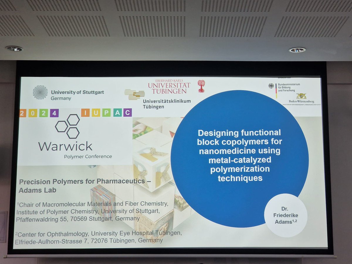 AdamsRike's tweet photo. Thanks to @HaddletonGroup for the invitation to give a talk on yttrium-catalyzed block copolymer synthesis at Warwick IUPAC Polymer Conference @Macro2024 https://t.co/eBltuW4Q81