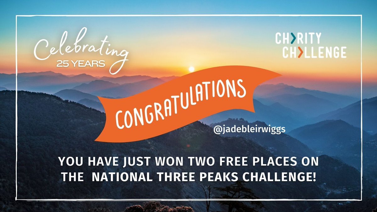 Now our Summer National Three Peaks Giveaway has come to an end, we're excited to congratulate Jade Bleir-Wiggs on her win! 🏆

A huge thank you to everyone who entered. 🙏 

Keep an eye on our social channels and newsletter to be in with a chance to win future giveaways. 📲