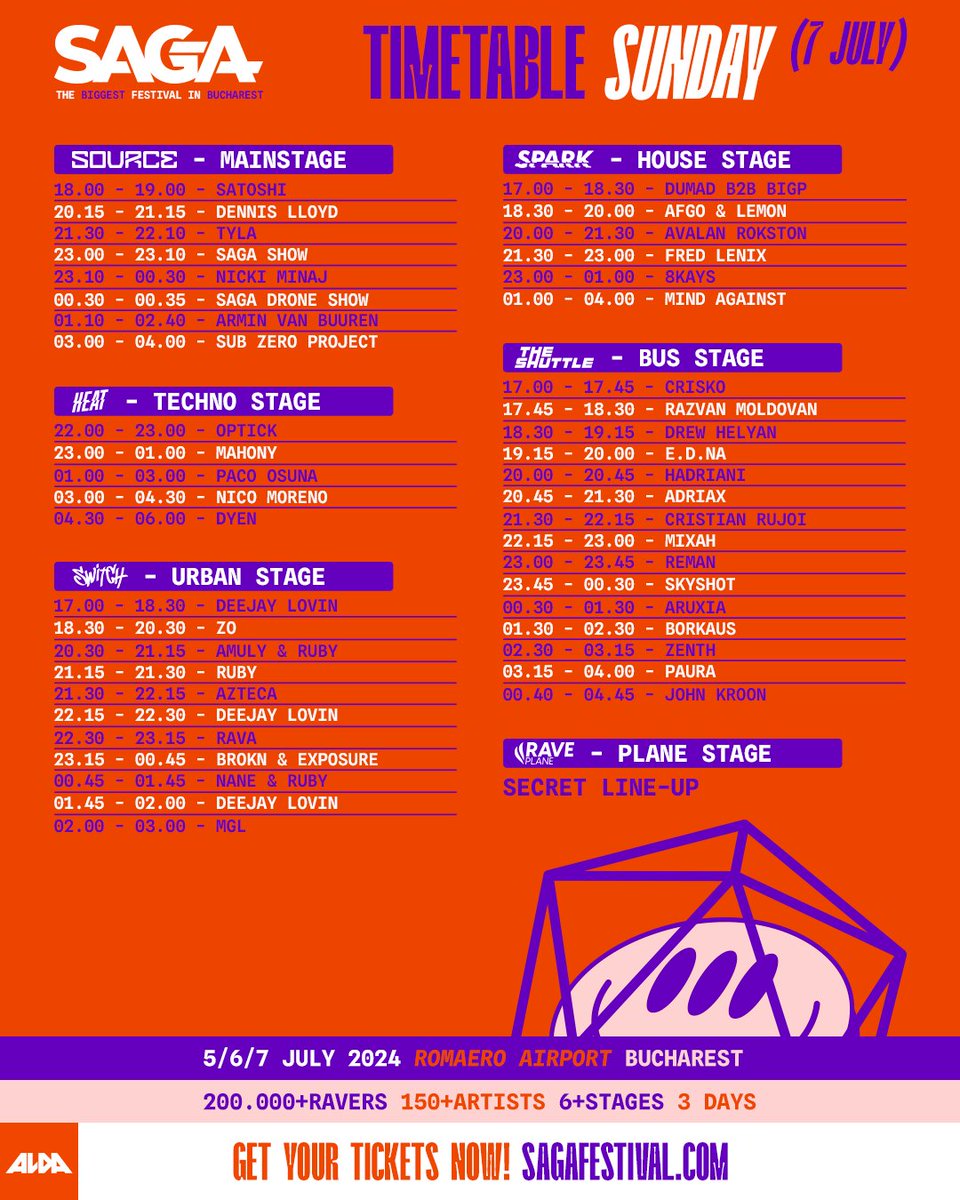 🚀 TIMETABLE AVAILABLE! 🚀 Save it for later and get ready for unforgettable moments! 🧡 Grab the last tickets at sagafestival.com 🎟️ #WeAreSAGA