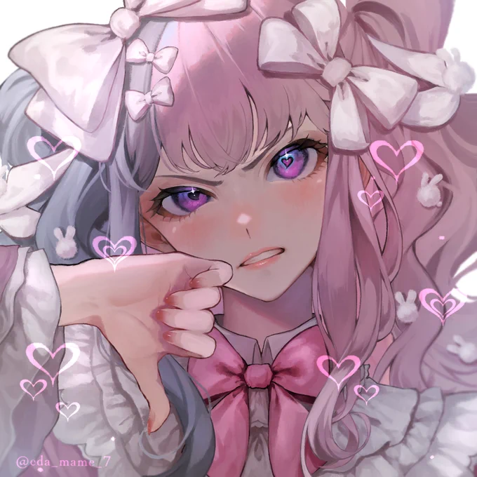 #イラスト不機嫌ピンク 