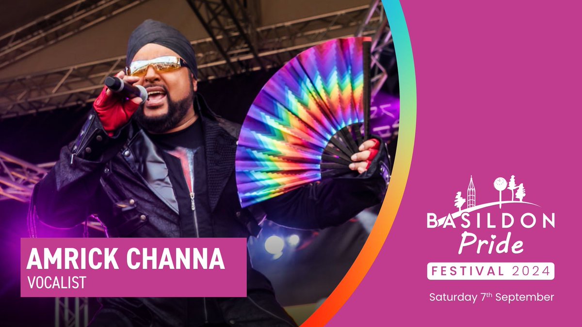 The amazing <a href="/AmrickChanna/">Amrick 'Diva' Channa</a> will be joining us live on stage at Basildon Pride Festival on Saturday 7th September! The UK’s most visible LGBTQ+ turban wearing Indian Sikh will be getting the crowd dancing with his mix of Ibiza club anthems! Learn more: buff.ly/4a8xTXq
