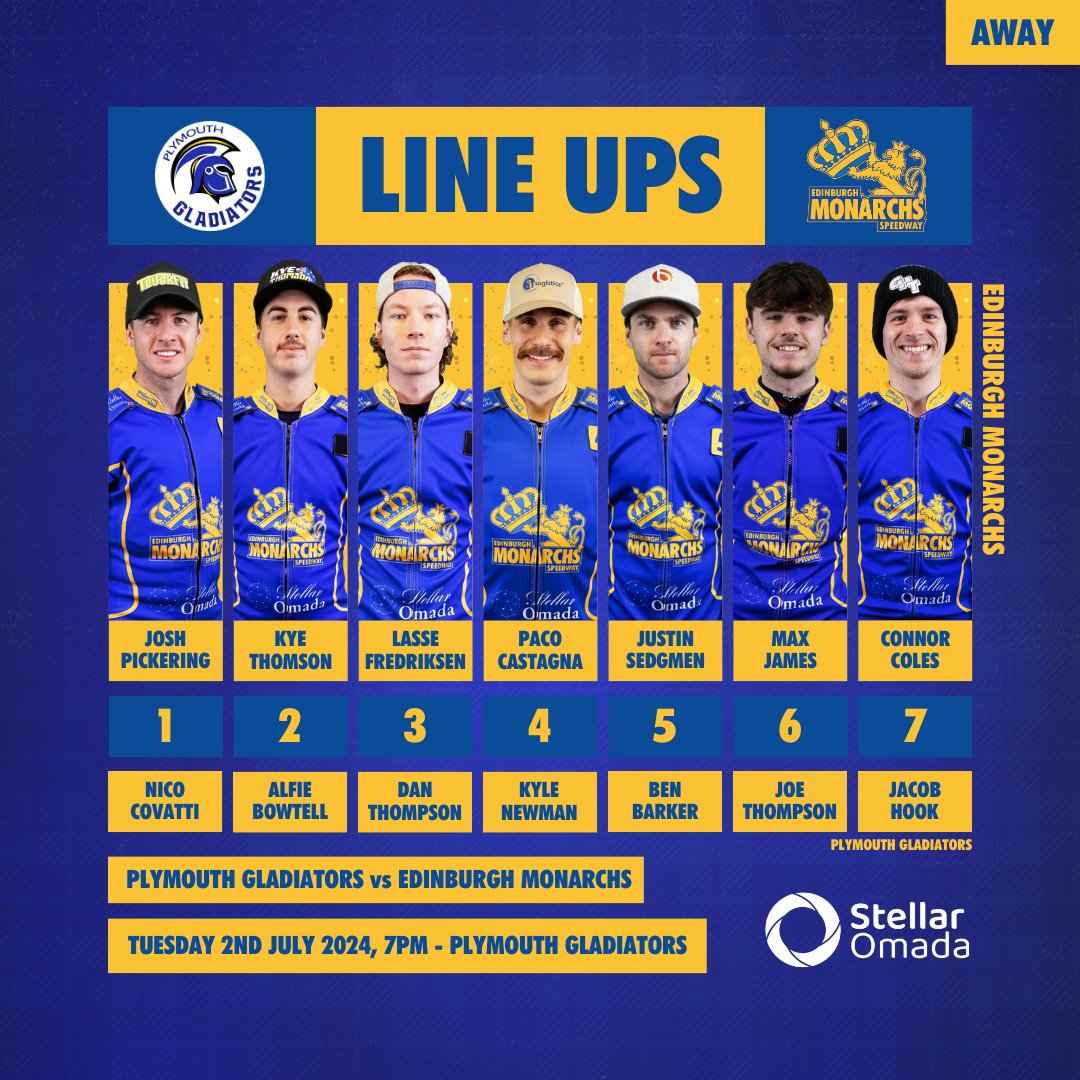 EdinMonarchs's tweet image. 👑 Check out the line ups for tonight's away match at Plymouth 👇

📺 Watch the action on BSN from 6:30pm 👉 watch.britishspeedway.co.uk