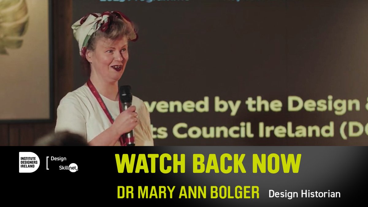 IDIIreland's tweet image. #FLASHBACKFRIDAY Watch Back @MaryAnnBolger1’s presentation bringing us through the important role of a designer in shaping the world around us.

📽️ bit.ly/IDIBolgerTalk

#DesigningfortheUnimagined was kindly supported by @DesignSkillnet

#IrishDesignWeek2023 #leadingdesign