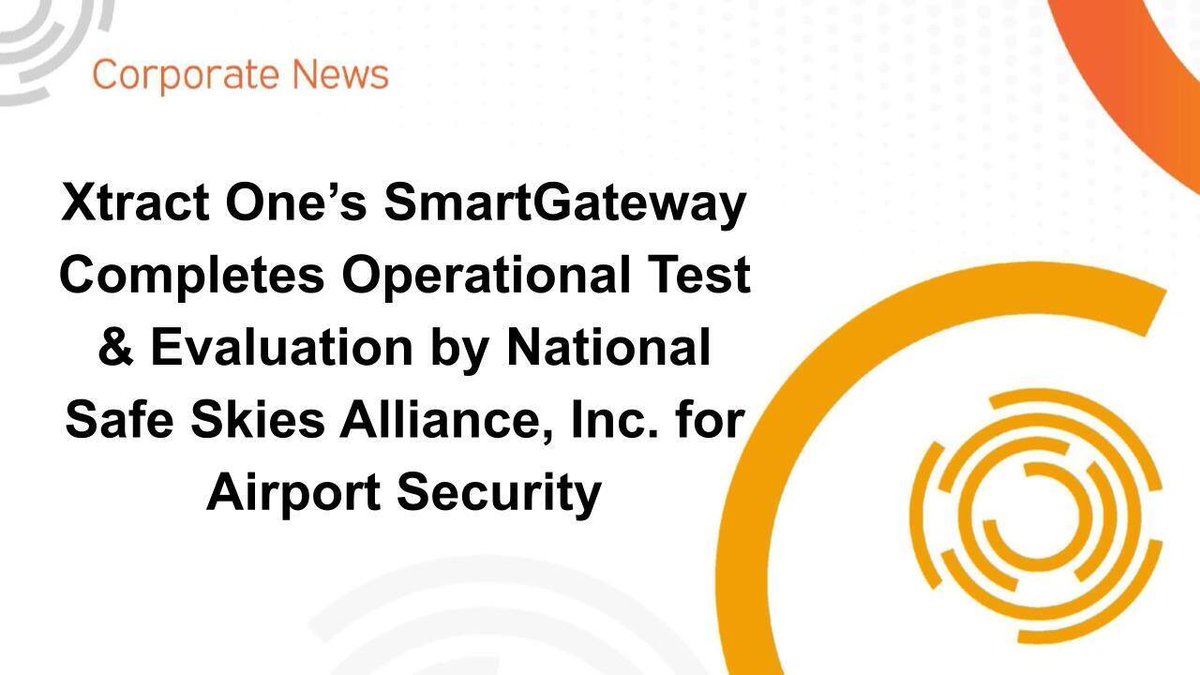 XtractOne's tweet image. Xtract One’s SmartGateway Completes Operational Test and Evaluation by National Safe Skies Alliance, Inc. for Airport Security.

Read more: hubs.li/Q02F08T10

#xtractone #smartgateway #safety #security #airportsecurity
