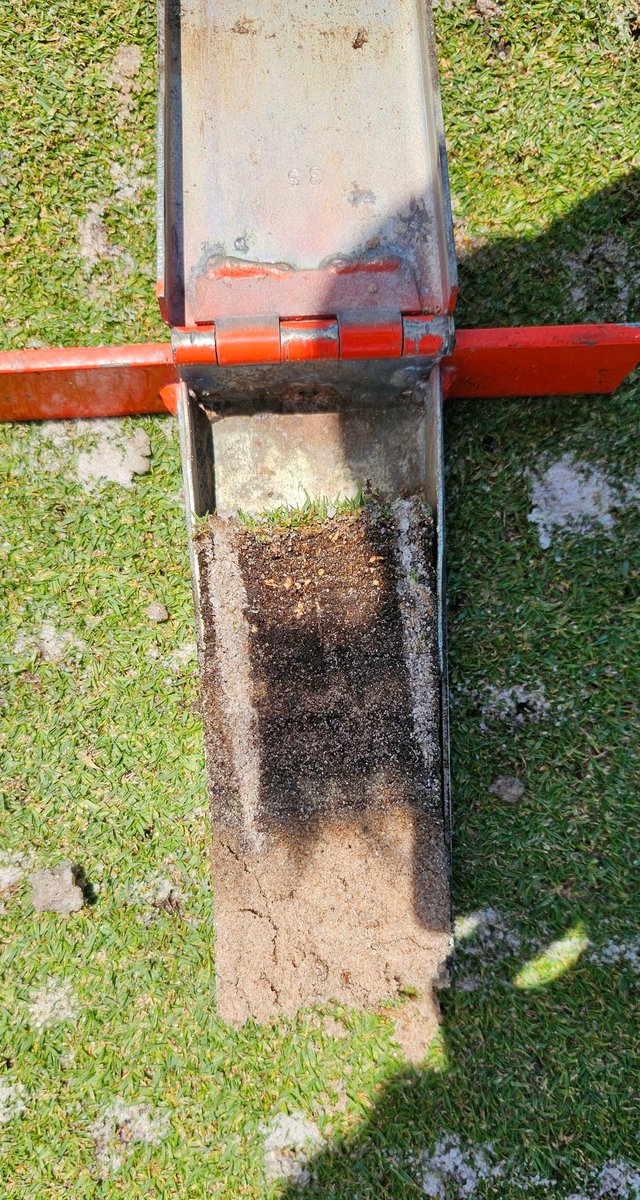turfmonkeyboy's tweet photo. Literally I got jump-out-of-my-skin excited because my calculations produced double the percentage but unfortunately #wrongagainreilly didn't square the radius. Thanks to @golfsupersteve for teaching gramps here new math. At the end of the day the FIRM is still accomplishing the final goals: 1)maximum impact with minimum mechanical stress and footprint, 2)recovery to performance is fractional compared to traditional cultural practices, and 3) maybe most importantly, impact on club staff is minimal.