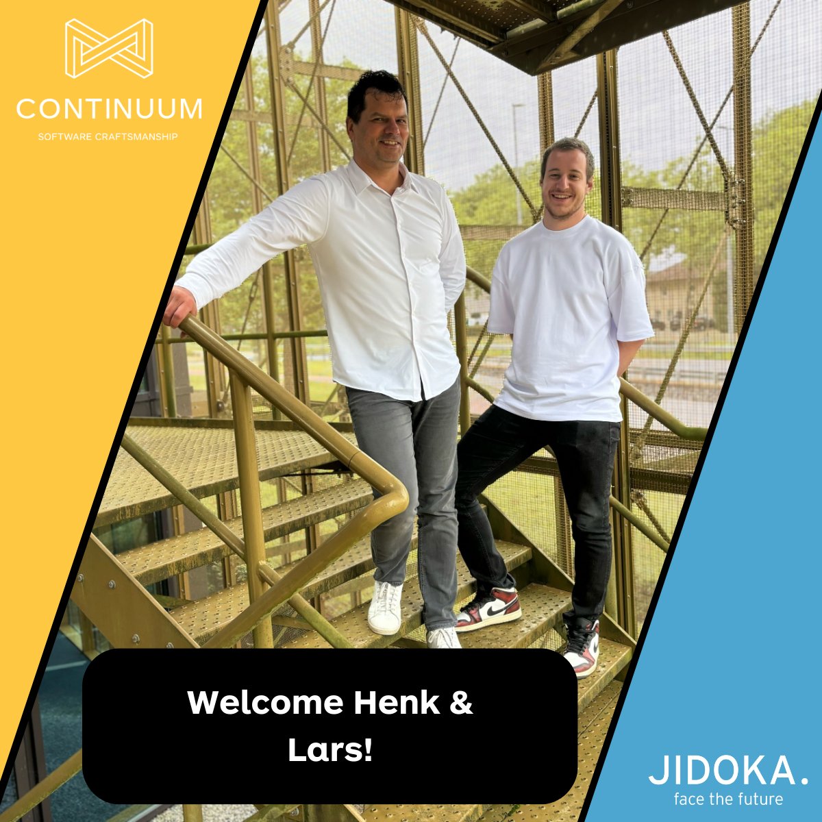 continuumbe's tweet image. 📢 Exciting News at Continuum-Jidoka! 📢

We are thrilled to welcome two new team members: Lars and Henk! 🎉
Lars will add Java expertise to our team. Whereas, Henk is a specialist in project management. 

Welcome aboard, Lars and Henk! 🚀

#Welcome #Teamwork #ContinuumJidoka
