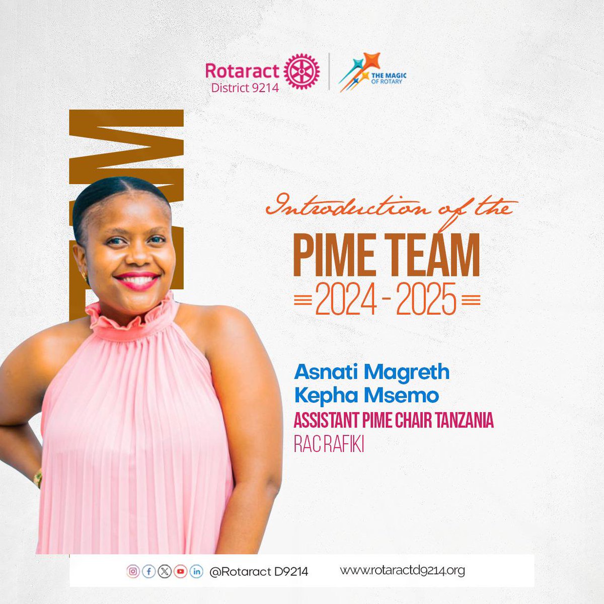 rottanzania's tweet photo. 🌟 Excited to introduce the PIME Tz team! This amazing group is full of passion and innovation, ready to make a real impact. Stay tuned for what's to come! 💼✨ #PIMETz #RotaractTz #District9214 https://t.co/hnUkhCDIgm