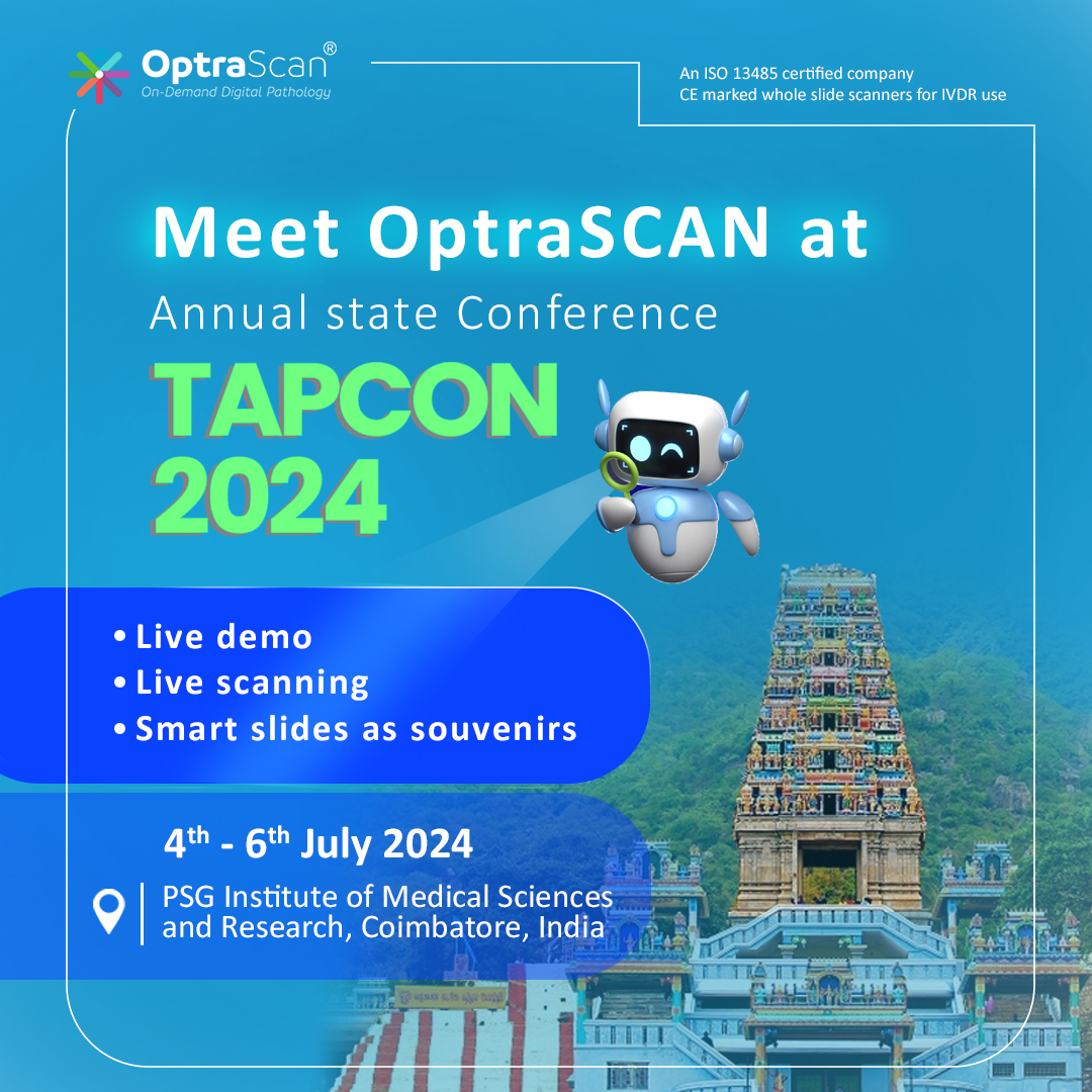 OptraSCAN's tweet photo. Join OptraSCAN at TAPCON, hosted at PSG Institute of Medical Sciences and Research, Coimbatore, for an exclusive glimpse into the future of digital pathology solutions.

#TAPCON #conference  #Optrascan #digitalpathology https://t.co/cB0Rbm4eyL