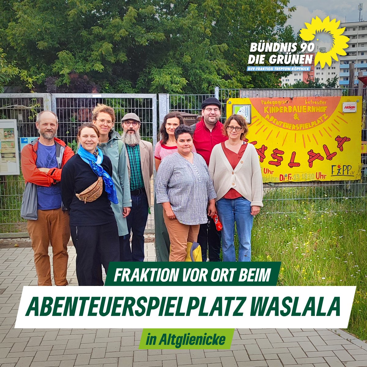 Bündnisgrüne Fraktion Treptow-Köpenick (@gruenebvv_tk) on Twitter photo Gestern hatten wir mit unserer Reihe „Fraktion vor Ort“ das Vergnügen, den Abenteuerspielplatz und Kinderbauernhof Waslala in Altglienicke zu besuchen. Gemeinsam mit unserer Stadträtin <a href="/claleistner/">Claudia Leistner</a> , <a href="/BurkertEulitz/">Marianne Burkert-Eulitz</a> (AGH) und Olja Koterewa (Fraktionsmitglied Xhain) ... 1/2 Gestern hatten wir mit unserer Reihe „Fraktion vor Ort“ das Vergnügen, den Abenteuerspielplatz und Kinderbauernhof Waslala in Altglienicke zu besuchen. Gemeinsam mit unserer Stadträtin <a href="/claleistner/">Claudia Leistner</a> , <a href="/BurkertEulitz/">Marianne Burkert-Eulitz</a> (AGH) und Olja Koterewa (Fraktionsmitglied Xhain) ... 1/2