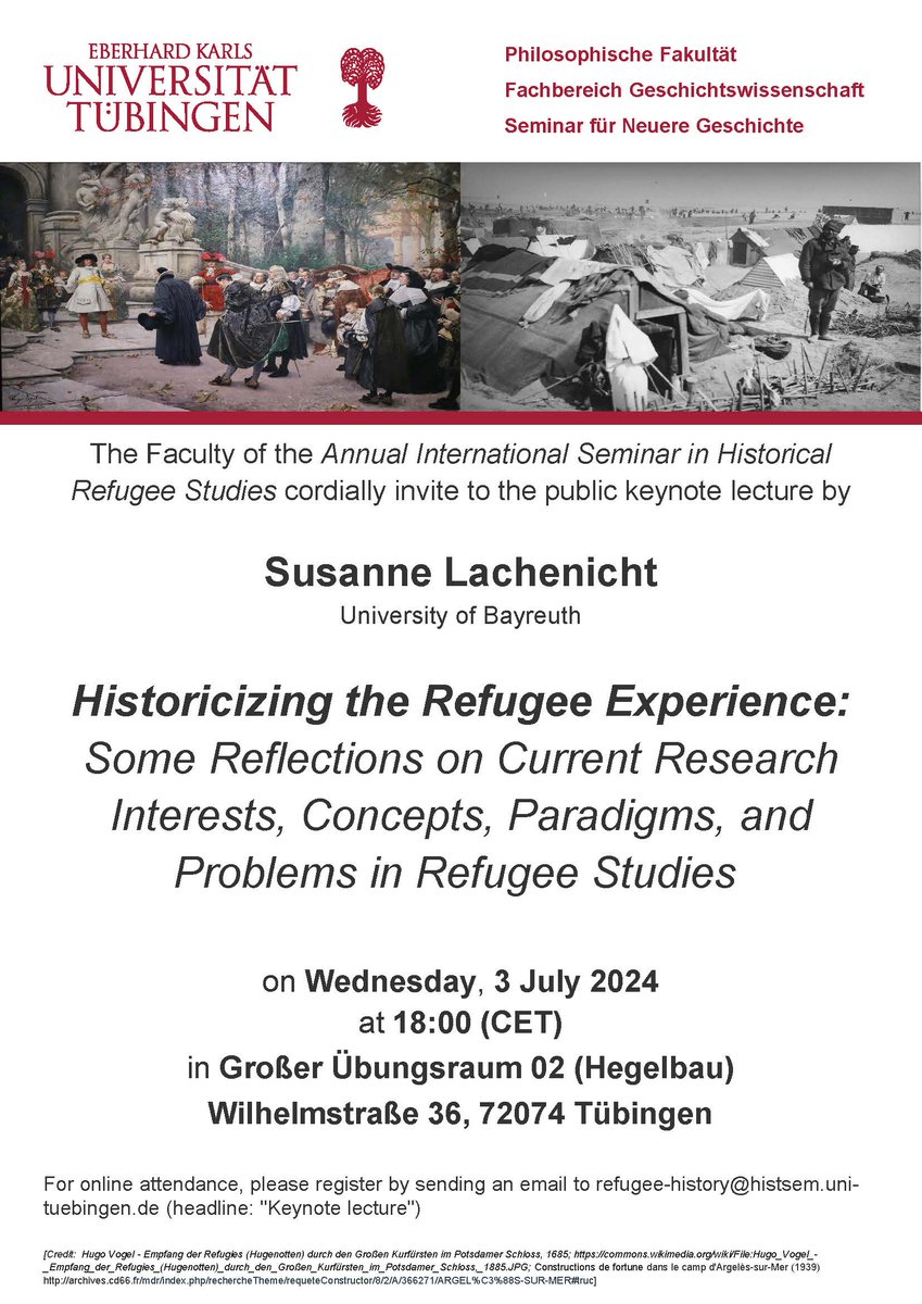 @SLachenicht will give a public keynote lecture "Reflections on Current Research Interests, Concepts, Paradigms, and Problems in Refugee Studies" on July 3, at 6pm CET. More infos about joining in person and online here 👇