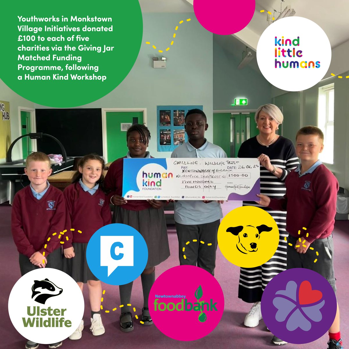 humankind_fdn's tweet photo. At MVI Youthworks workshop on giving, they'd the choice of whether to keep their money to spend on themselves, or donate it. 

They kept only £127.50 &amp; they donated a MASSIVE £240.00!!! (doubled via the Matched Giving Programme).
A £500.00 donation was split between 5 charities. https://t.co/ybRxebKJT3