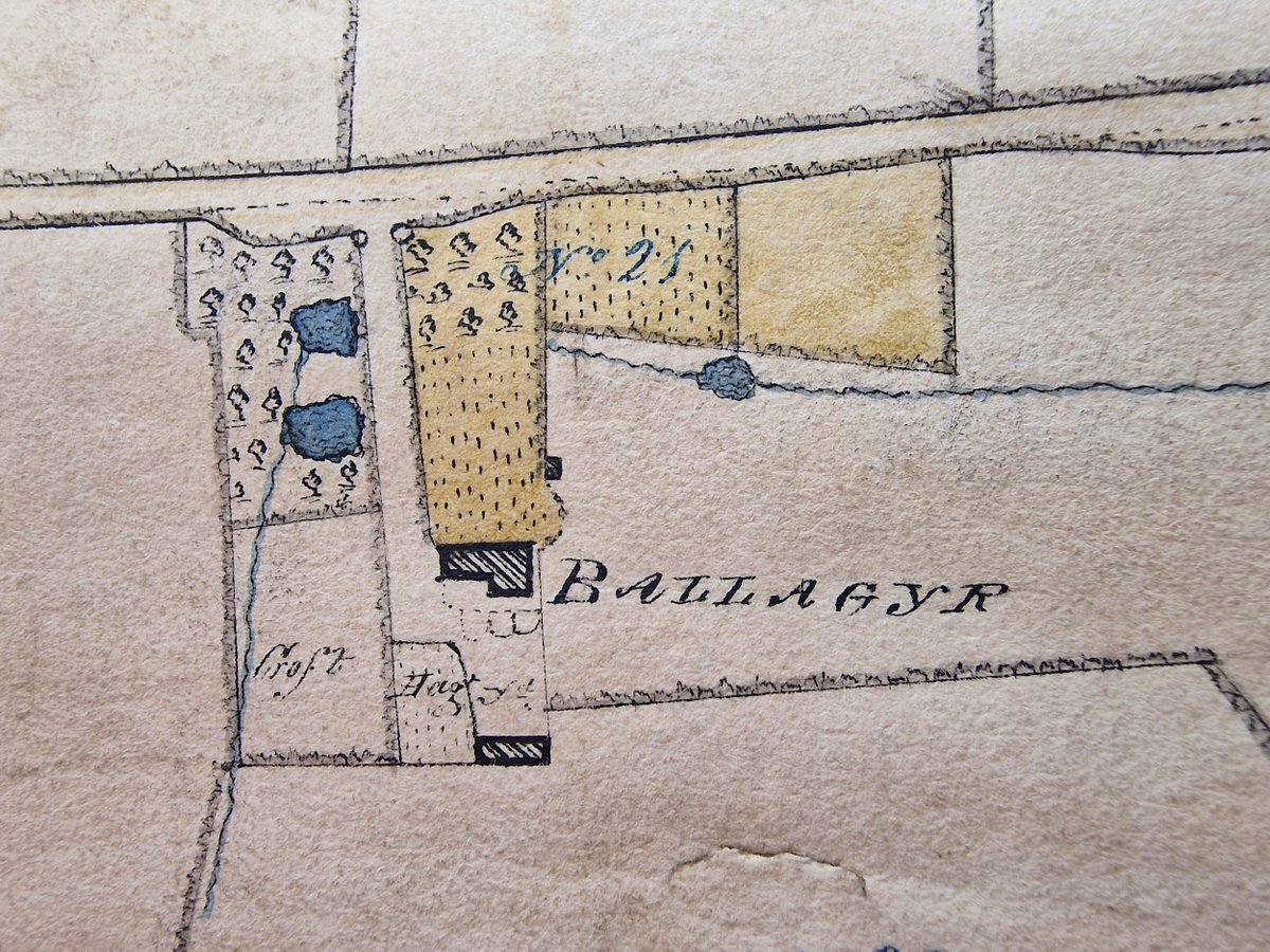 IsleOfManPRO's tweet photo. Most tithe plans were drawn up in 1839 in response to the Tithe Commutation Act of that year. Occasionally, though, a landowner submitted an existing survey from a much earlier date. This plan of Ballagyr near Peel was created in 1812. #IsleOfMan #TithePlanTuesday #ManxArchives https://t.co/rdqg0JUFmc