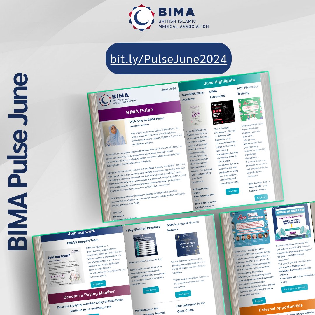🗞️ BIMA Pulse is out - read about the latest BIMA successes, our Election priorities &amp; events. Plus:

📢 Gaza response update
📅 Lifesavers launch
🖥️ ACE Careers events
…and more!

🔗 Read online: eu1.hubs.ly/H0b01L30

💳 Become a member today 👉 eu1.hubs.ly/H0b02lQ0
