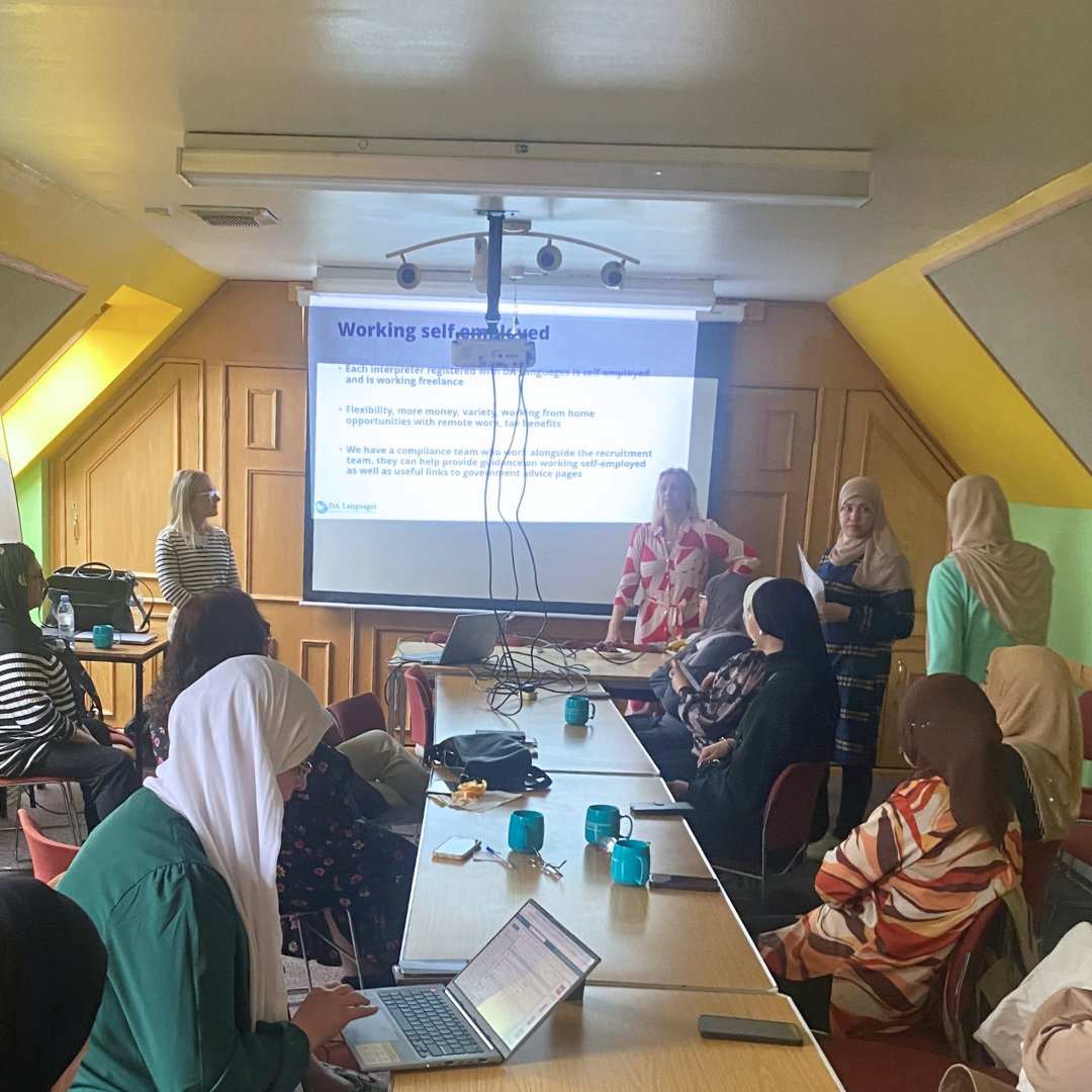 dalsltd's tweet photo. Thank you to International Women's Group in Glasgow for welcoming us to speak about careers in the language industry!

International Women's Group helps women build the skills and confidence to become active citizens through education, employment, volunteering and leadership. https://t.co/FEXT7UMT1U