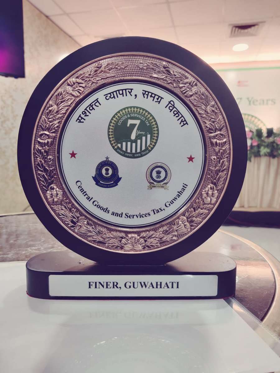 "President FINER Shri Bajrang  Lohia and Vinod Kr .Lohia attended the 7 years of GST event at GST Bhawan, Guwahati. FINER was honored by the Principal Commissioner of CGST, with President and team receiving a momento"#vklohia #Bajranglohia