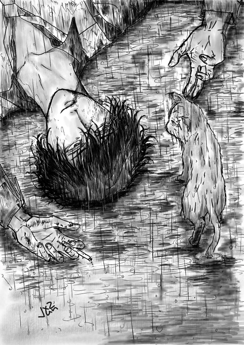 #このお題で物語ください
#自由ストーリー

   『 土砂降り 』 