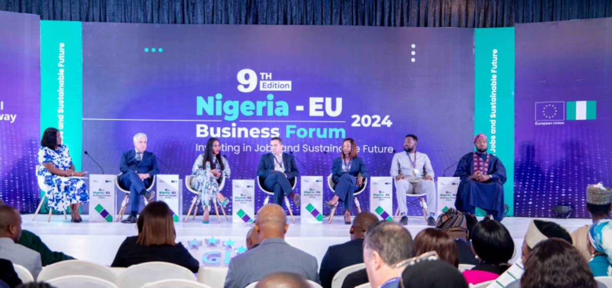 <a href="/EUinNigeria/">EU in Nigeria 🇪🇺🇳🇬</a> <a href="/NLinNigeria/">Netherlands 🇳🇱 in Nigeria 🇳🇬</a> @TradeInvestNG <a href="/EU_Partnerships/">EU International Partnerships 🇪🇺</a> <a href="/MyriamFerran/">Myriam Ferran</a> <a href="/atikuabagudu/">Senator Abubakar Atiku Bagudu CON</a> <a href="/debolufasiku/">Adebolu Fasiku</a> <a href="/VNONCW/">VNO-NCW</a> As much of the real economy of Nigeria experiences turbulence, the digital sector stands out as the one with dynamic growth potential.

The thematic panel titled "Digitalisation Leapfrog" features tech experts including the Minister of Communications, Innovation and Digital