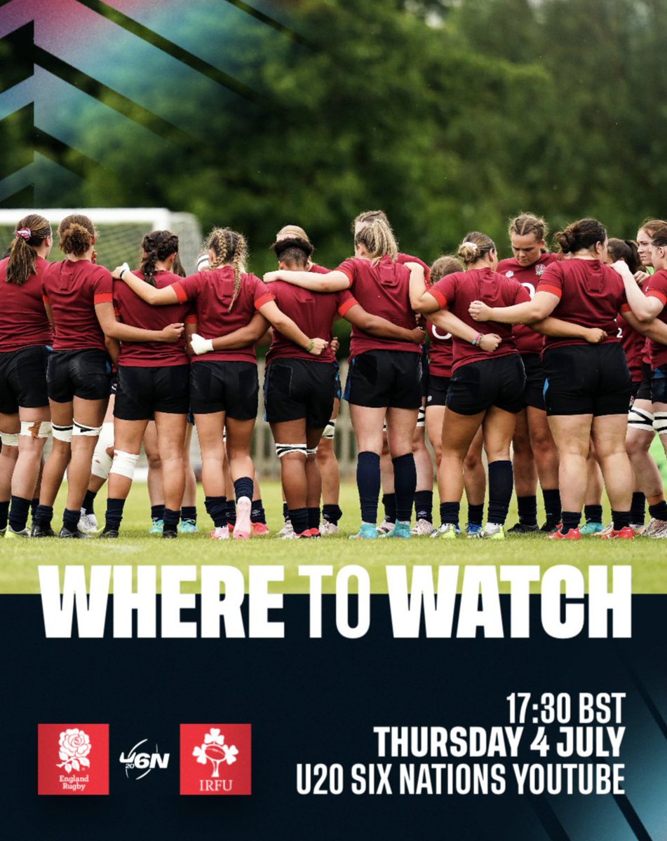 Red Roses (@redrosesrugby) on Twitter photo The #U6NSummerSeries in Parma is fast approaching, and you'll be able to watch all of the action, including England's opener against Ireland, LIVE on the <a href="/SixNationsU20/">Six Nations Under-20s</a> YouTube channel 📺
Stay tuned tomorrow for team news 📋 The #U6NSummerSeries in Parma is fast approaching, and you'll be able to watch all of the action, including England's opener against Ireland, LIVE on the <a href="/SixNationsU20/">Six Nations Under-20s</a> YouTube channel 📺
Stay tuned tomorrow for team news 📋