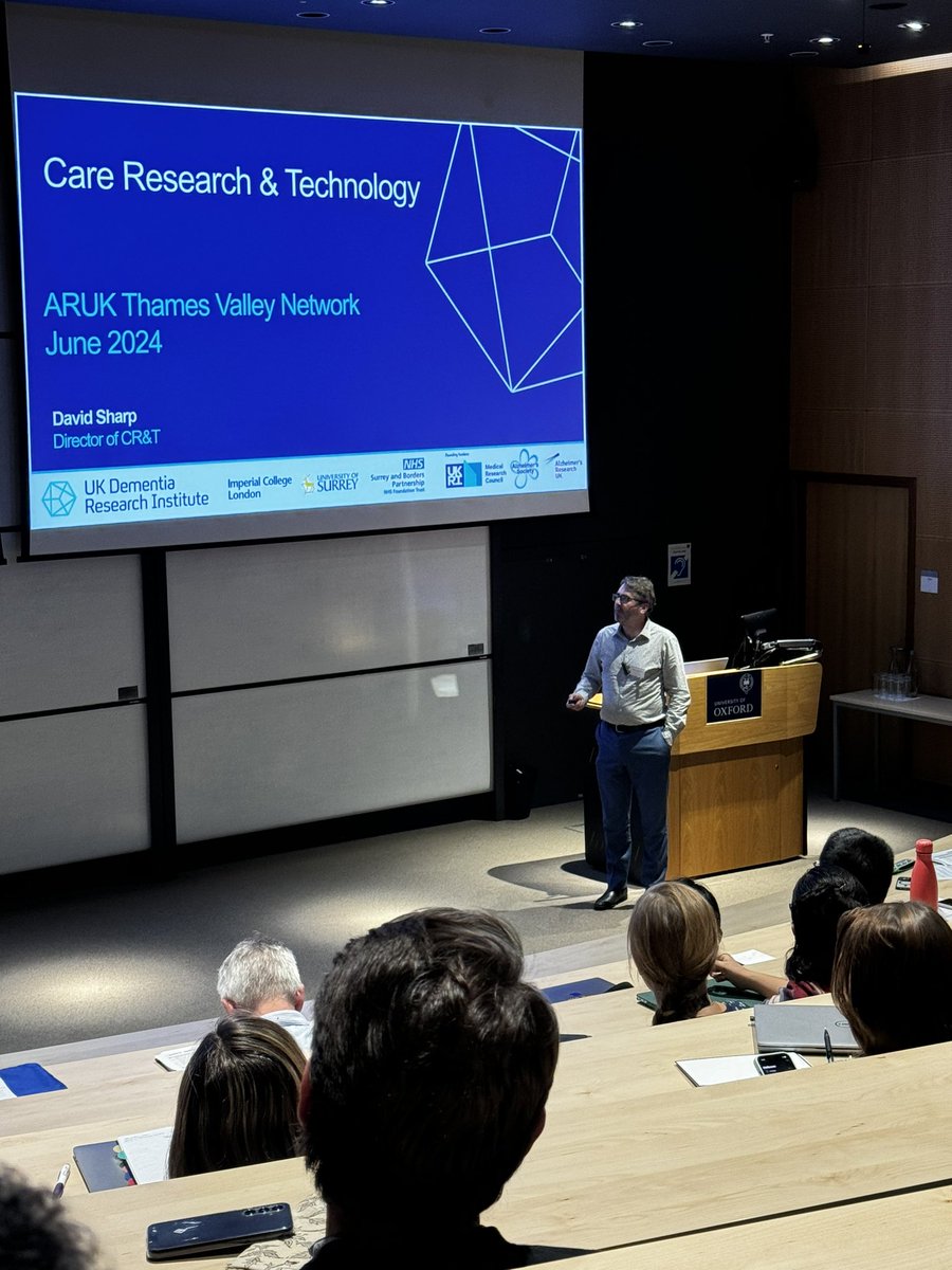 ARUKThamesV's tweet photo. Delighted to welcome Professor David Sharp, from @imperialcollege London, our Keynote speaker at the ARUK Thames Valley Network Research Day. His talk entitled: Digitally enable assessment and care. https://t.co/gcy4TLZBGT