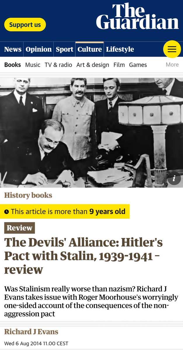 pavvlovvsky13's tweet image. Don&apos;t even get me started 😂 It&apos;s like throughout the history other nations are just jealous of our polish White Privilege 💖🇵🇱 

#NotThatLongAgo
The Devils’ Alliance: Hitler’s Pact with Stalin, 1939-1941 – review
Was Stalinism really worse than nazism? Richard J Evans takes…