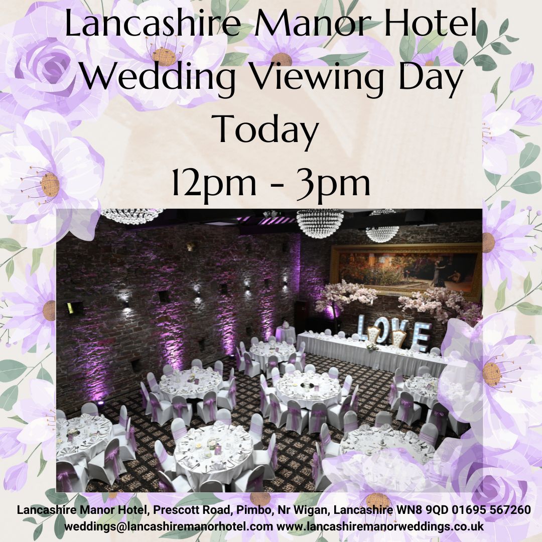 Lancashire Manor (@lancashiremanor) on Twitter photo Wedding viewing day Today 12pm - 3pm
Can't make it? Call us to arrange a viewing on a day that works for you on 01695 567260 or email weddings@lancashiremanorhotel.com Wedding viewing day Today 12pm - 3pm
Can't make it? Call us to arrange a viewing on a day that works for you on 01695 567260 or email weddings@lancashiremanorhotel.com