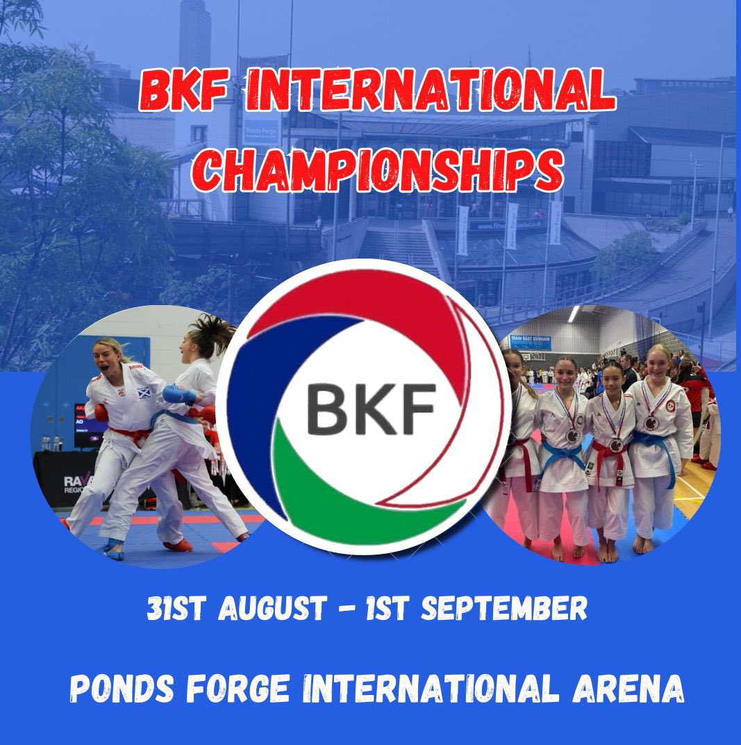 The BKF International Championships are being held at Ponds Forge Sheffield this year so make sure you get your entries in ASAP.  To register  for this event copy the link below.  We look forward to seeing everyone in Sheffield.
sportdata.org/karate/set-onl…