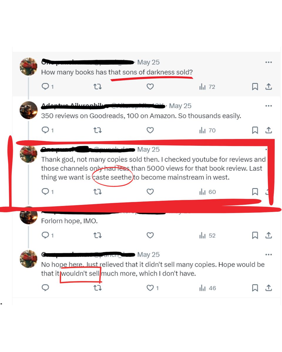 MohantyGourav7's tweet image. SHOCKED. SADDENED. FURIOUS! Disheartening to see people praying for my book's failure and celebrating its low visibility. 

Sure, everyone is entitled to their opinion but to wish its downfall because the book highlights issues of CASTEISM (🇮🇳equivalent of SLAVERY) is SHITTY AF!