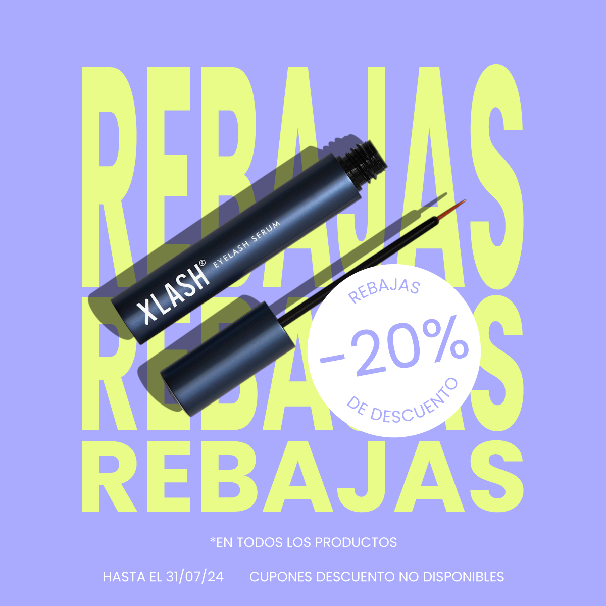 xlash_es's tweet photo. Rebajas en todos los productos de la web, incluido packs ahorro, al 💜20% DESCUENTO💜

Ahora puedes tener #pestañas más largas, cuidar tu #rostro y tus #cejas más pobladas con descuento 🤯

https://t.co/7DPrE7C3Pq

Hasta el 31/07/24
Cupones NO disponibles

#xlash #serumpestañas https://t.co/4v2v3PWQCT