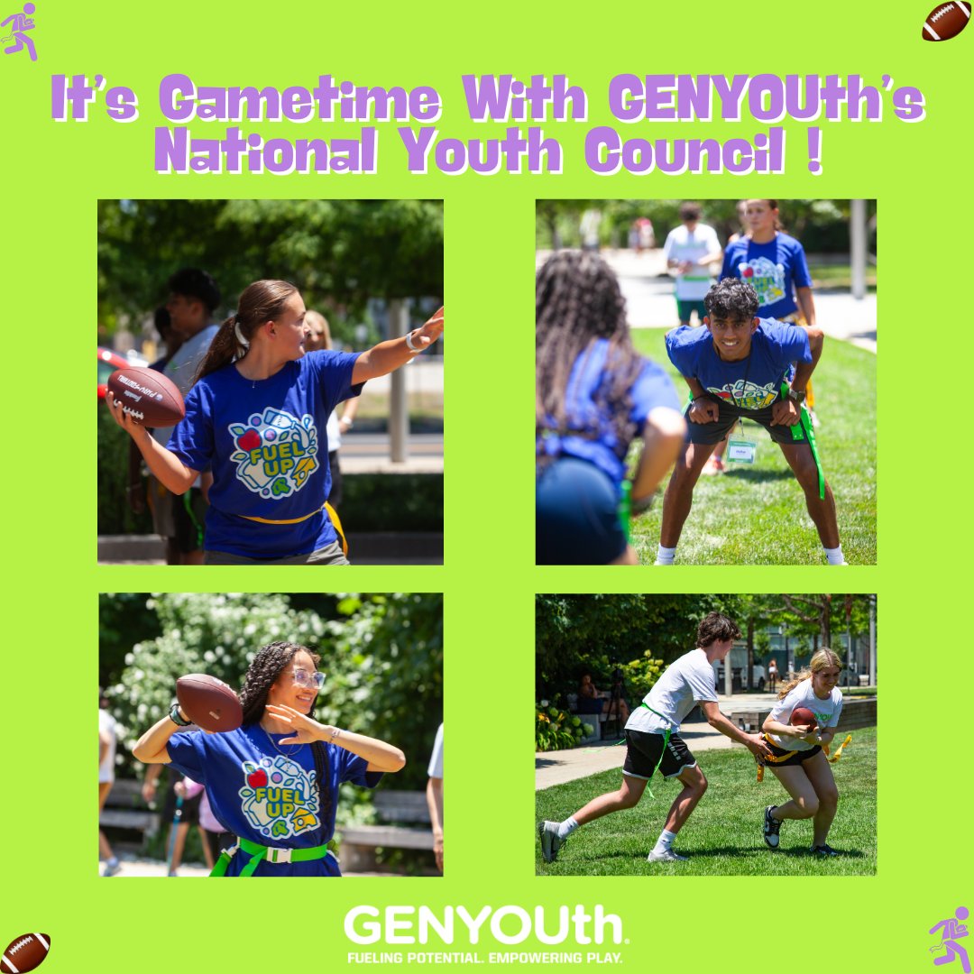 GENYOUthNow's tweet photo. GENYOUth’s National Youth Council scores a touchdown with one of the nation’s fastest growing team sports, creating a fun and inclusive activity for all kids. Check out our winning Youth Council team for 2024-25! #physicallyactive #fitness #play https://t.co/ewVI1qrJL8