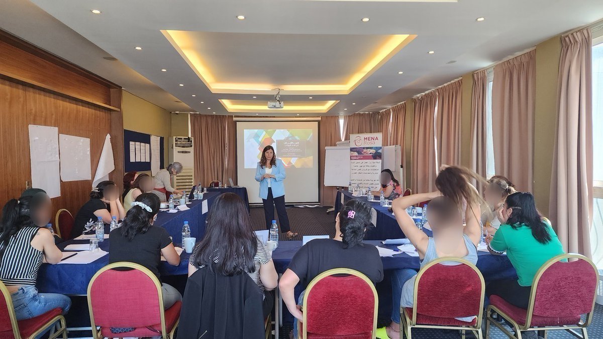 MENARosa2's tweet photo. With support from @RobertCarrFund , we hosted a 3 days workshop on #SRH in Lebanon targeting 15 #WiTD, and focusing on enhancing their knowledge on #HIV, STIs, mental health, enabling informed decisions, and ensuring bodily autonomy.
#MENARegion #womenlivingwithHIV #WLHIV https://t.co/p1lkhONBJj